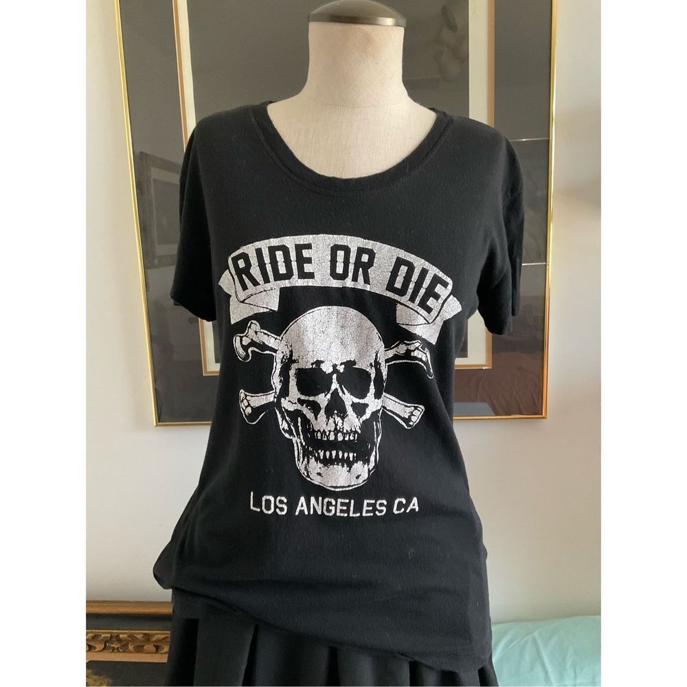 John Galt vintage Ride or Die skull made in Italy t